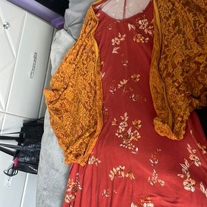 fall dress with lacey shawl